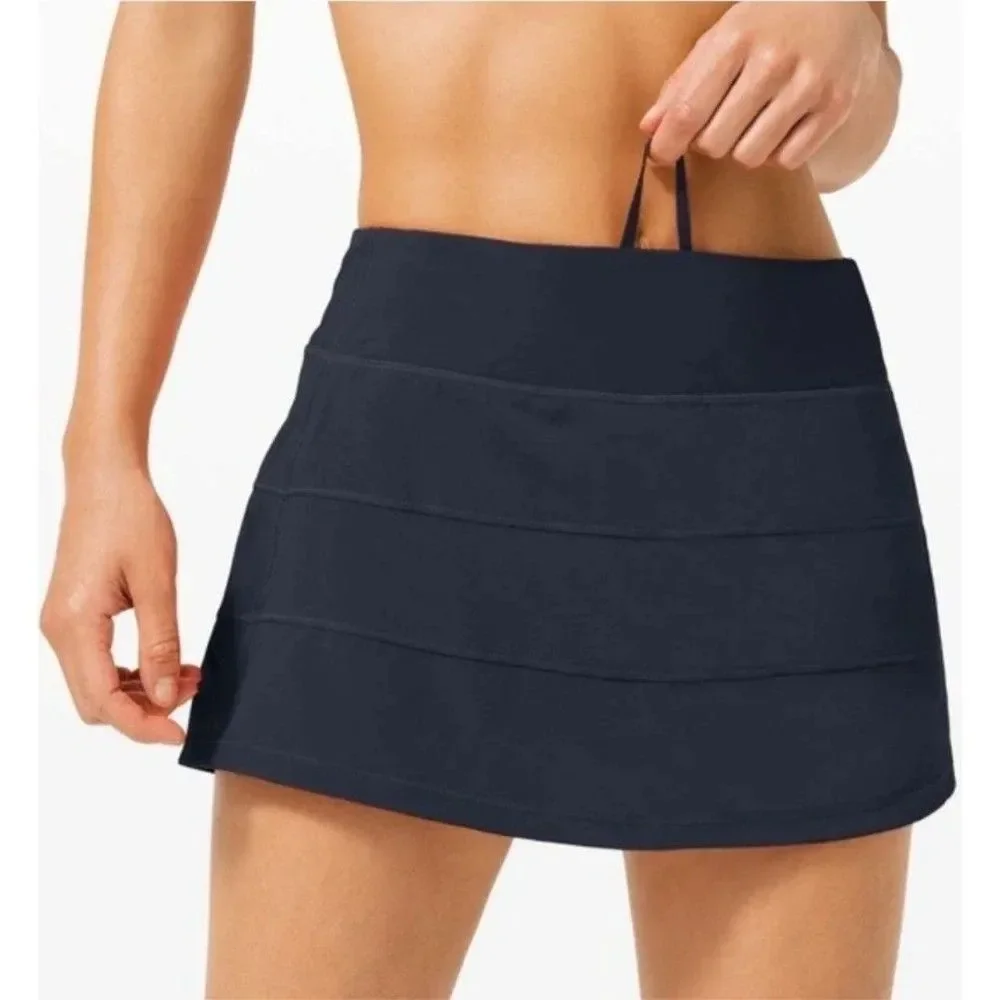 LULULEMON Women's EEUC navy blue Pace Rival tennis Skirt Skort - size 6 rare